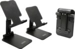 Technomounts Foldable Cell Phone Stand for Desk, Portable Mobile Phone Holder for 3.5" - 7.9" (Black) - Image 8
