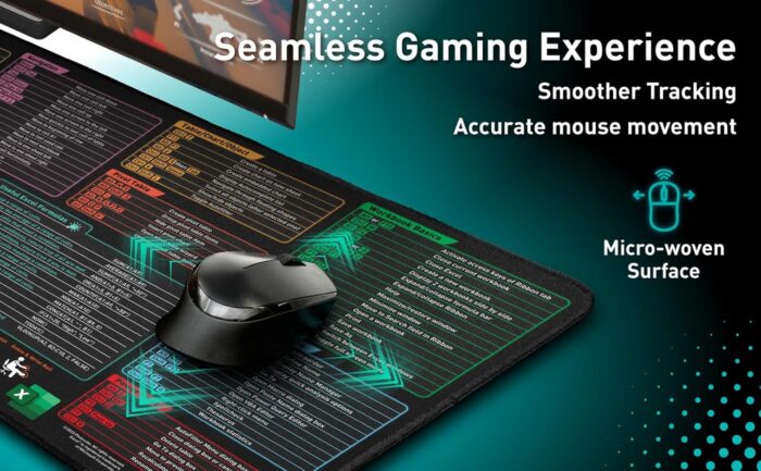 Aowin Excel Shortcut Keys Mouse Pad,Large Excel Cheat Sheet Desk Pad,Computer Desk Mousepad Over 150 Shortcut Keys,Non-Slip&Waterproof Desk mat,PC Spreadsheet Keyboard Mat for Office Use - Image 4
