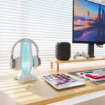 jomtown RGB Headphone Stand White and Gaming Headset Stand with 3-USB Hub, Featuring 6 LED colors + Breathing Light Mode, suitable for various places,The Ultimate Gaming Accessory for Gamer - Image 9