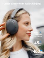 Edifier W800BT Pro -44dB Hybrid Active Noise Cancelling Headphones, Wireless Over Ear Headphones with Bluetooth 5.4, Hi-Res Audio, AI Clear Call, Custom EQ via App, Foldable Design, 253g Comfort Black - Image 6