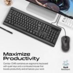 Promate Wired Keyboard and Mouse Combo, Ergonomic Slim Full-Size Quiet Keyboard, 2400 DPI Ambidextrous Mouse, Spill-Resistance, Media Keys, Plug and Play for iMac, MacBook Pro, Dell, COMBO-CM6.E/A - Image 2