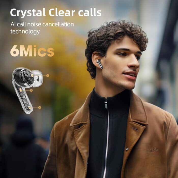 QCY MeloBuds Pro Adpative Active Noise Cancelling Wireless Earbuds, Reduce Noise by Up to 99%, Wireless LDAC Hi-Res Audio Bluetooth 5.3 Earphones, 34H Playtime, Comfortable Fit, Custom EQ via App - Image 6