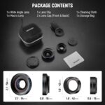 NEEWER BASICS 2 In 1 Phone Camera Lens Accessories Kit, HD 0.45x Wide Angle + 15x Macro, Lens Clip, Detachable 17mm to 37mm Filter Adapter Ring Compatible with iPhone Samsung Android Smartphone, LS-67 - Image 8