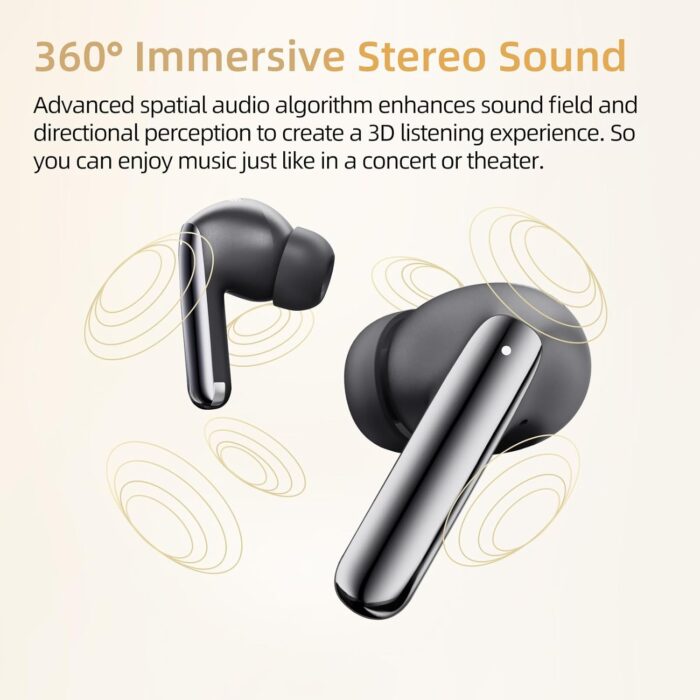 QCY MeloBuds Pro Adpative Active Noise Cancelling Wireless Earbuds, Reduce Noise by Up to 99%, Wireless LDAC Hi-Res Audio Bluetooth 5.3 Earphones, 34H Playtime, Comfortable Fit, Custom EQ via App - Image 5