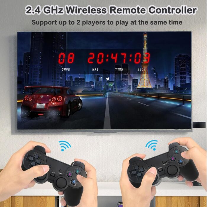Anyando Wireless Retro Game Console, Plug and Play Video Game Stick Built in 10000+ Games,9 Classic Emulators, 4K High Definition HDMI Output for TV with Dual 2.4G Wireless Controllers - Image 3