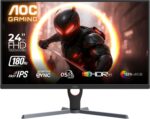 AOC 24G11E 24" Fast IPS Gaming Monitor, FHD 1920×1080 Display, 180Hz, 0.5ms(MPRT), HDR10, HDMI 2.0 x 1, DisplayPort 1.4 x 1, Adaptive Sync, 16.7 Million Display Colors.