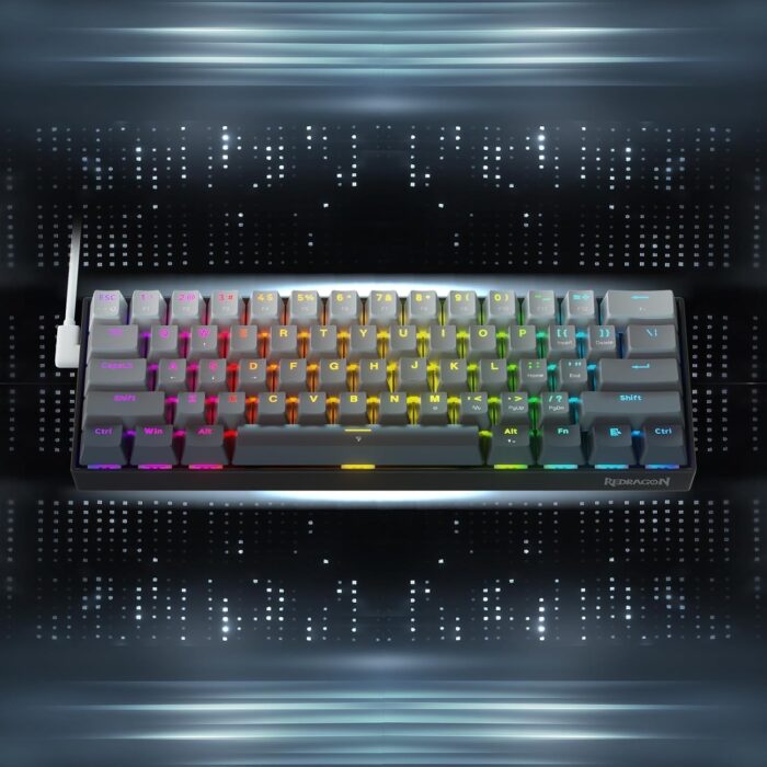 Redragon K617 Magnetic Switch Rapid Trigger Gaming Keyboard, 60% Wired Mechanical Keyboard w/ 8k Hz Polling Rate(0.1ms), Hyper-Fast 0.2mm Actuation Custom Switch Adjustable via Software, Misty Grey - Image 9