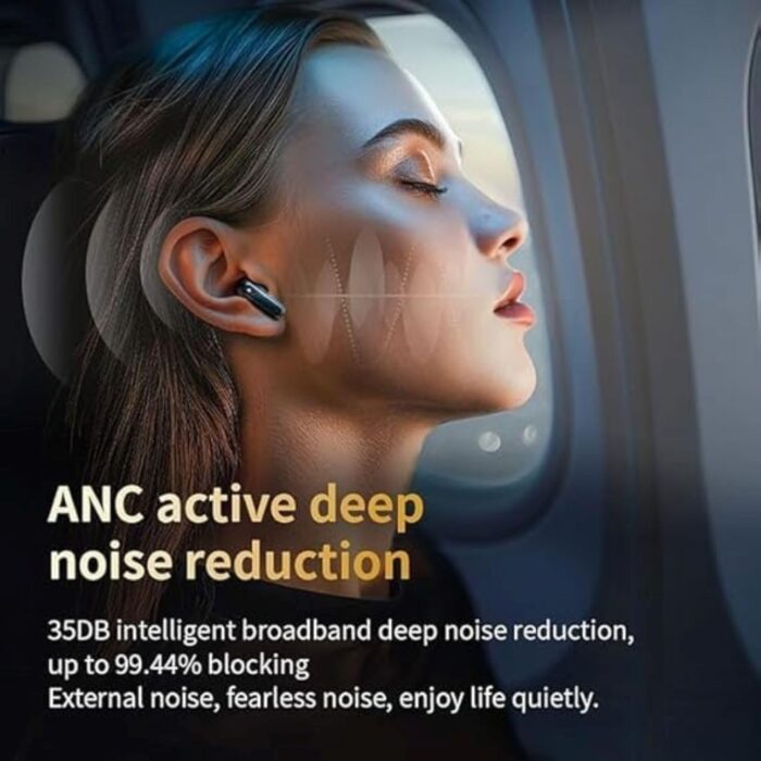 BUDSIFY ANC+ENC Full Color Smart Touch Screen Earbuds, Digital Display, HIFI DSP Sound Quality, In-Ear Wireless Earphones with Stereo Surround Sound,Bluetooth Standard v5.4(black,white). (black) - Image 4