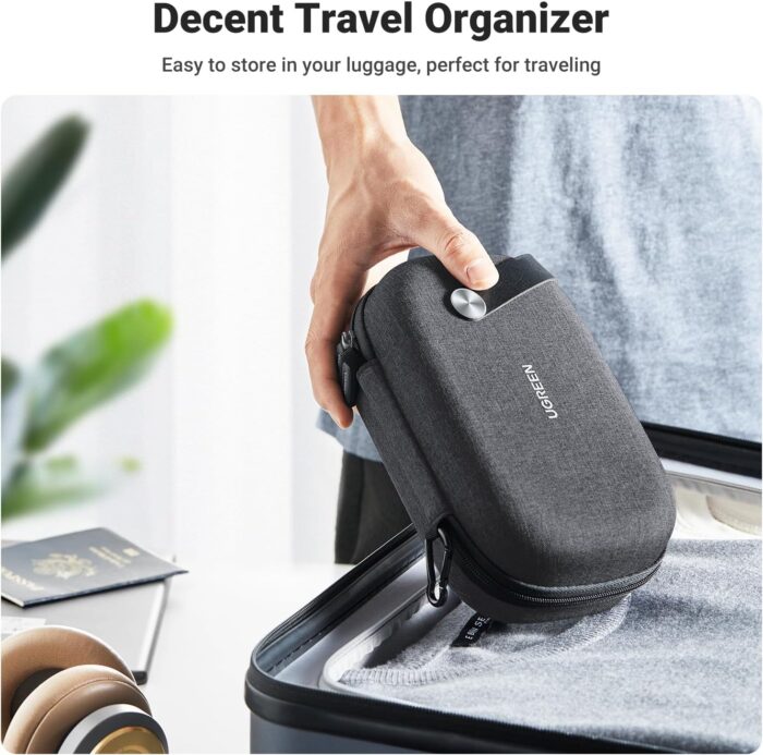 UGREEN Electronic Organizer, Travel Organizer for Electronics Accessories Water-resistant Shockproof External Hard Drive Case Small Travel Case for Cables, Chargers, SD Cards, Hard Disk, Flash Drives - Image 8