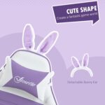 Vinsetto Racing Gaming Chair, Reclining PU Leather Computer Chair with Removable Rabbit Ears, Footrest, Headrest and Lumber Support, Purple - Image 4