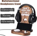 Angju Headphone Stand,Wooden Gaming Headset Stand for Gaming Desktop,Gaming Accessories,Gamer Gifts for Teenage Boy, Gamer Room Decor for Man, Best Gifts for Son, Boyfriend, Husband - Image 3