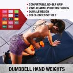 Dumbbells Hand Weights Set of 2 - Vinyl Coated Exercise & Fitness Dumbbell for Home Gym Equipment Workouts Strength Training Free Weights for Women, Men - Image 3