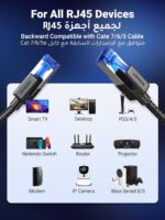 UGREEN Ethernet Cable 1M Cat 8 Gigabit Network Cord High-Speed 40Gbps 2000MHz RJ45 Internet Cable Braided Double Shielded Ethernet Wire Compatible with Gaming Switch PS4 PS5 PC Router TV Xbox - Image 5