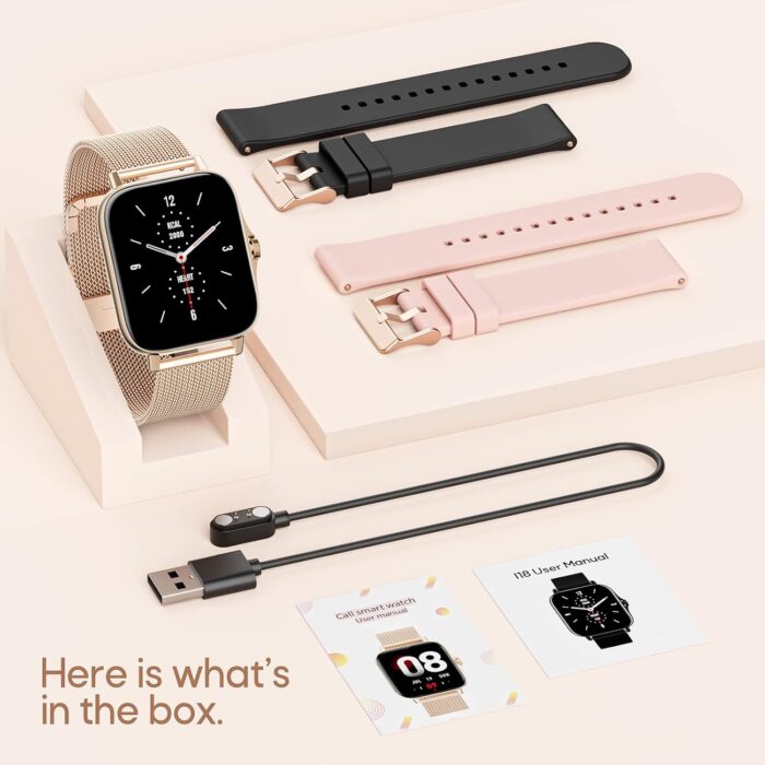 ZKCREATION Smart Watch for Men Women Call Answer/Dial Watch Digital Fitness Smartwatch for Android iOS Touch Screen Blood Pressure Watch Activity Tracker with Heart Rate Sleep Monitor (Rose Gold) - Image 8