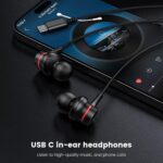MOSWAG USB Type C Headphones, USB Type C Earbuds in-Ear Wired Earphones with Microphone for Apple iPhone 15 Pro Max, Samsung Galaxy S23 S24 FE Ultra, Google Pixel 9 8-2Pack - Image 2