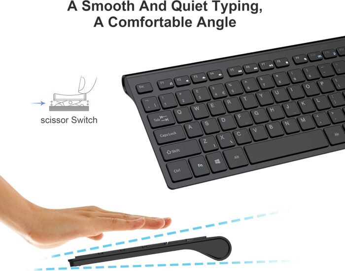 JOYACCESS Wireless Keyboard and Mouse Combo Rechargeable Keyboard and Mouse 2.4G Ultra Slim Full Size for Mac,Windows,Laptop,Desktop - Image 5