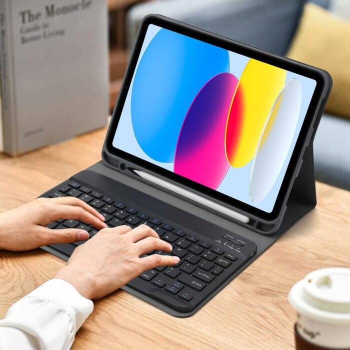 Rechargeable Bluetooth Keyboard and Mouse Combo Ultra-Slim Portable Compact Wireless Mouse Keyboard Set for Android Windows Tablet Cell Phone iPhone iPad Pro Air Mini, iPad OS/iOS 13 and above (Black) - Image 8