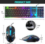 SKY-TOUCH G21 Computer Gaming Keyboard and Mouse Combo :Keyboard with Flexible Polychromatic LED Lights Mechanical Feel Wired USB Working Keyboard Mouse Set for Windows Computer(Black) - Image 3