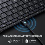ProtoArc Foldable Bluetooth Keyboard, XK01 Folding Wireless Portable Keyboard with Numeric Keypad, Full-Size Travel Keyboard for Windows iOS Android Tablet Smartphone Laptop PC, Black - Image 6