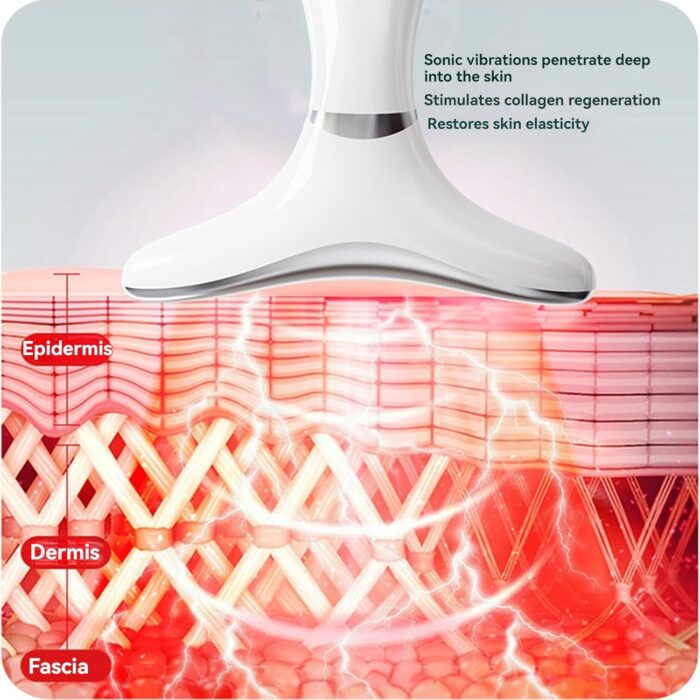 Beauenty Anti Wrinkles Neck Face Massager, Skin Care Face Massage, 3-in-1 Skin Care Tools - Heating, 3 Modes & 9 Vibration Frequencies for Anti-Aging, Smooth and Tightening (Style A) - Image 4