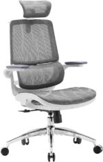 SIHOO M59AS-M301 Ergonomic Office Chair, Upgrade the large cushions,Breathable Mesh Desk Chair with Dual Back Design, Swivel Task Chair, Adjustable Height Gaming Chair(Grey)