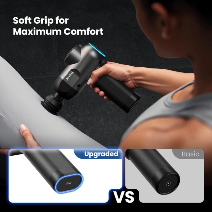 BOB AND BRAD C2 Massage Gun, Deep Tissue Percussion Massager Gun, Handheld Muscle Massager with 5 Speeds and 5 Heads, for Home Gym Office Workout Recovery Pain Soreness Relief, Gifts for Men Women - Image 7