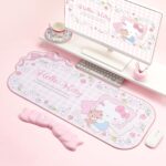 Kuitmor Kawaii Anime Mouse Pad Wrist Rest Support Set - Non-Slip Desk Mat and Memory Foam Bowknot Wrist Rest for Keyboard and Mouse,Perfect for Gaming or Home Office Work - Flower Dream (Pink) - Image 5