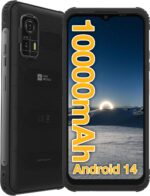 AGM H MAX Rugged Smartphone Unlocked, 4G Outdoor Phone with 10000mAh Battery, Android 14, 4GB+128GB, 6.56” HD+ Display, IP68/IP69K, Face ID, Dual SIM, NFC (AE version)