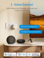 Meross Smart Plug with Energy Monitoring, Mini Smart WiFi Plug Work with Alexa, Google Home, SmartThings, Smart Socket Remote Control Timer Plug, No Hub Required, 13A, 4 Packs - Image 3
