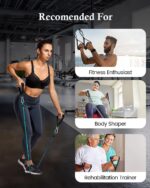 CLOUDFOUR Resistance Bands 12pcs set, Sports Workout Band, Exercise Band for Men & Women, Fitness Stretch Bands for Strength Training, Physical Therapy, Shape Body, Complete Home Workout Equipment - Image 7