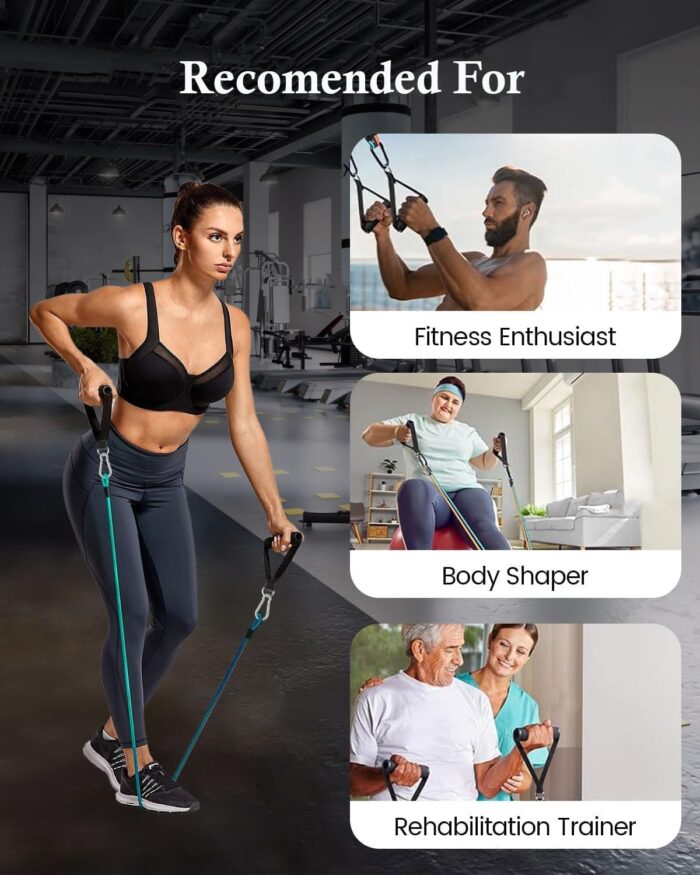 CLOUDFOUR Resistance Bands 12pcs set, Sports Workout Band, Exercise Band for Men & Women, Fitness Stretch Bands for Strength Training, Physical Therapy, Shape Body, Complete Home Workout Equipment - Image 7