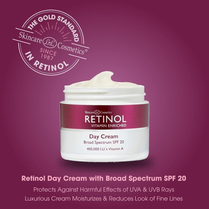 Retinol Skincare LdeL Cosmetics Day Cream with SPF 20 2.25 oz - Image 3