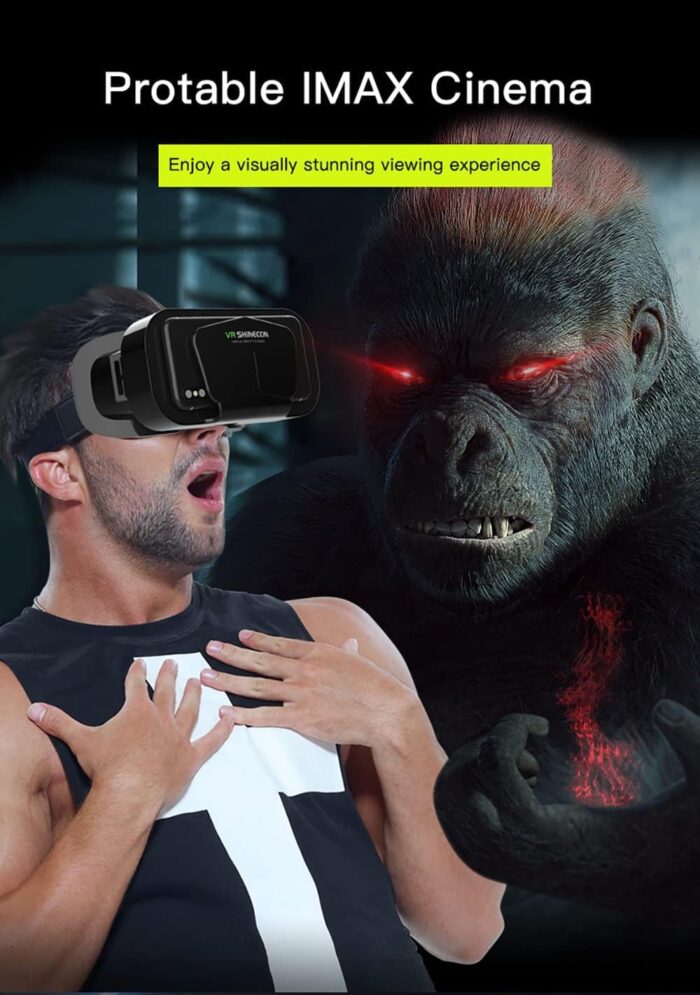 MAKINGTEC VR SHINECON Virtual Reality VR Headset 3D Glasses VR Goggles for TV, Movies & Video Games, Compatibale iOS & Android Smartphone Within 4.7-7 inch Screen, Black - Image 4