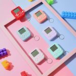 KASTWAVE Brick Game Console Keychain, 6 Pieces Video Game Party Favors Mini Brick Game Toy Keychain Game Console Birthday Festival Favor (Purple, Orange, Blue, Red, Green, Pink, Classic Style) - Image 5