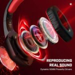 EKSA Gaming Headset PC Headset with 7.1 Surround Sound, Noise Canceling Over Ear USB Wired Headphones with Mic & RGB LED Light, Gaming Headphones Compatible with PS5, PS4, Mac, Laptop (E1000-Red) - Image 4