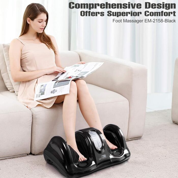 SKY LAND Foot Massager Machine | Shiatsu Foot & Calf Massager For Reflexology Kneading & Rolling with Remote Control | Promotes Blood Circulation & Relieves Foot Pain | EM-2158, Black - Image 2