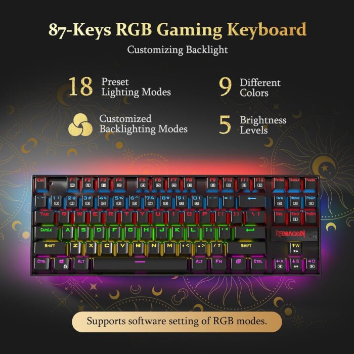 Redragon K552-Rgb Kumara Rgb Led Backlit Mechanical Gaming Keyboard (Black) - Image 3