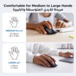 UGREEN Wireless Mouse Ergonomic, 2.4GHz Cordless Computer Mouse with 3-Level DPI (800/1200/1600), USB Silent Mice 6 Buttons for PC, Laptop, MacBook Pro/Air, Chromebook, Notebook, Full Size Black - Image 6
