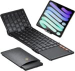 ProtoArc Foldable Keyboard with Touchpad, XK01 TP Folding Portable Keyboard, Full Size Keys, Large Trackpad Bluetooth Travel Keyboards for iPad Laptop PC Tablets -Black