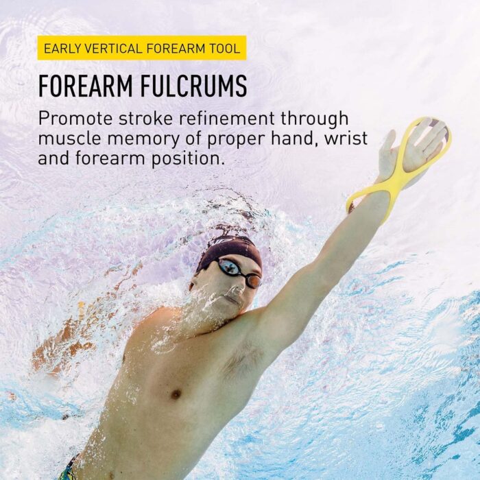 Swimming Forearm Fulcrum for Swim Training,Exercise Resistance Band, Figure 8 Design, Yellow and Black, Stretching and Fitness Training - Image 2