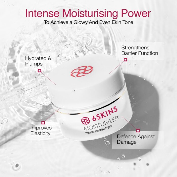 6SKINS® Aqua Gel Face Moisturizer with Niacinamide and Ceramides, Ultra Light Daily Moisturizer Face Cream - K Beauty Skincare for Plumping & Glowing Skin, For All Skin Types Non-Greasy 50ml / 1.7 oz - Image 5