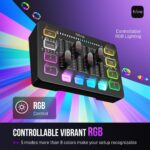 FIFINE Gaming Audio Mixer, Streaming RGB PC Mixer with XLR Microphone Interface, Individual Control, Volume Fader, Mute Button, 48V Phantom Power, for Podcast/Recording/Vocal/Game Voice-AmpliGame SC3 - Image 6