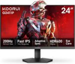 KOORUI 24 Inch Gaming Monitor, 165Hz, FHD 1920x1080, 1ms, IPS, Compatible FreeSync G-sync, Tilt Adjustable, Eye Care, VESA Wall Mountable (HDMI, DisplayPort) Black
