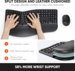 MEETION Ergonomic Wireless Keyboard and Mouse, Ergo Keyboard with Vertical Mouse, Split Arch Keyboard with Cushioned Wrist Palm Rest, Natural Typing Rechargeable Full Size, Windows/Mac/Computer/Laptop - Image 2