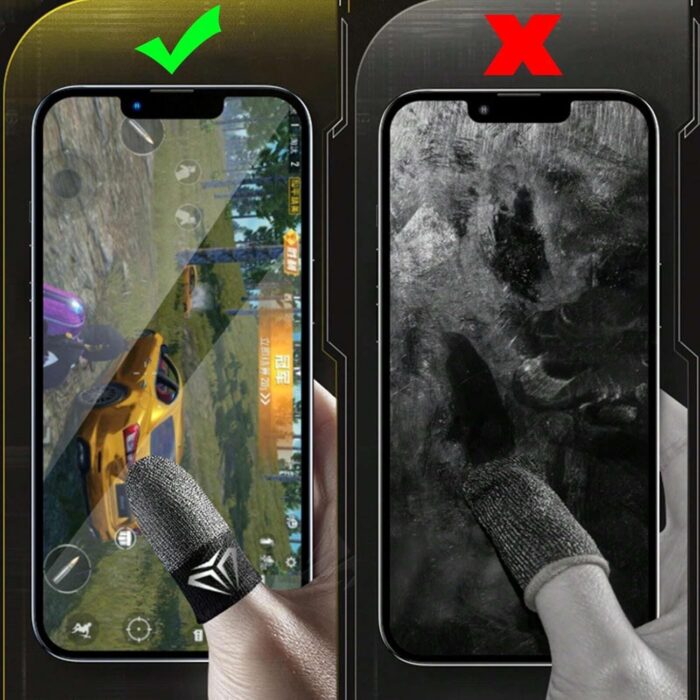 Gaming Finger Sleeves 0.3mm Glass Silver Fiber Seamless Thumb Fingertip Cover Anti-Sweat For PUBG/COD/LOL/ROS Gaming Finger Sleeves Finger Cots For Mobile Games Sensitive Mobile 2 Pairs (4 Pieces) - Image 8