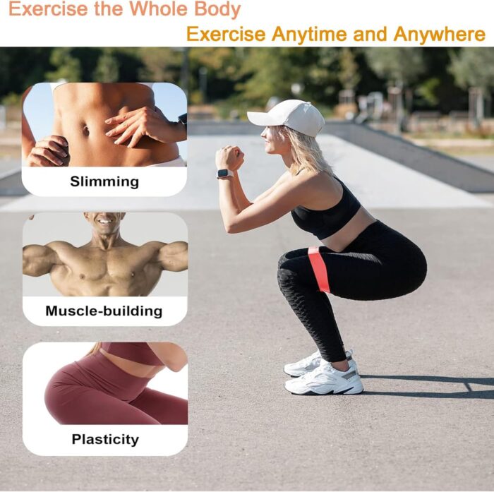 BEANPRECOY 5 Pcs Resistance Bands, Exercise Resistance Bands, Rubber Resistance Loop Bands with 5 Different Resistance Levels with Carrying Pouch for Home Workout, Strength Training, Yoga, Pilates - Image 3