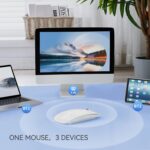 Bluetooth Mouse, Rechargeable Wireless Mouse, Silent Tri-Mode Wireless Mouse (Dual Bluetooth 5.1 + 2.4 GHz) with USB Receiver for Laptop/iPad/PC/Mac,White - Image 3