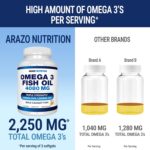 Arazo Nutrition Omega 3 Fish Oil 4,080mg - High EPA 1200mg + DHA 900mg Triple Strength Burpless Capsules (120 Count) - Image 5