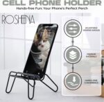 ROSHEENA Mobile Phone Stand- Multi-Angle Non-Slip Metal Base Portable Cell Phone Holder Stand for Desk Pocket Size Travel Essential Accessory Compatible with Android, Smartphone, iPad & Tablet - Image 5