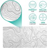 ECVV Gaming Mouse Pad XL - 80x30cm Large Mouse Mat with Anti-Slip Rubber Base for Keyboard and Mouse, for Home and Office（White with Black Topographic Line） - Image 2